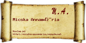 Micska Annamária névjegykártya